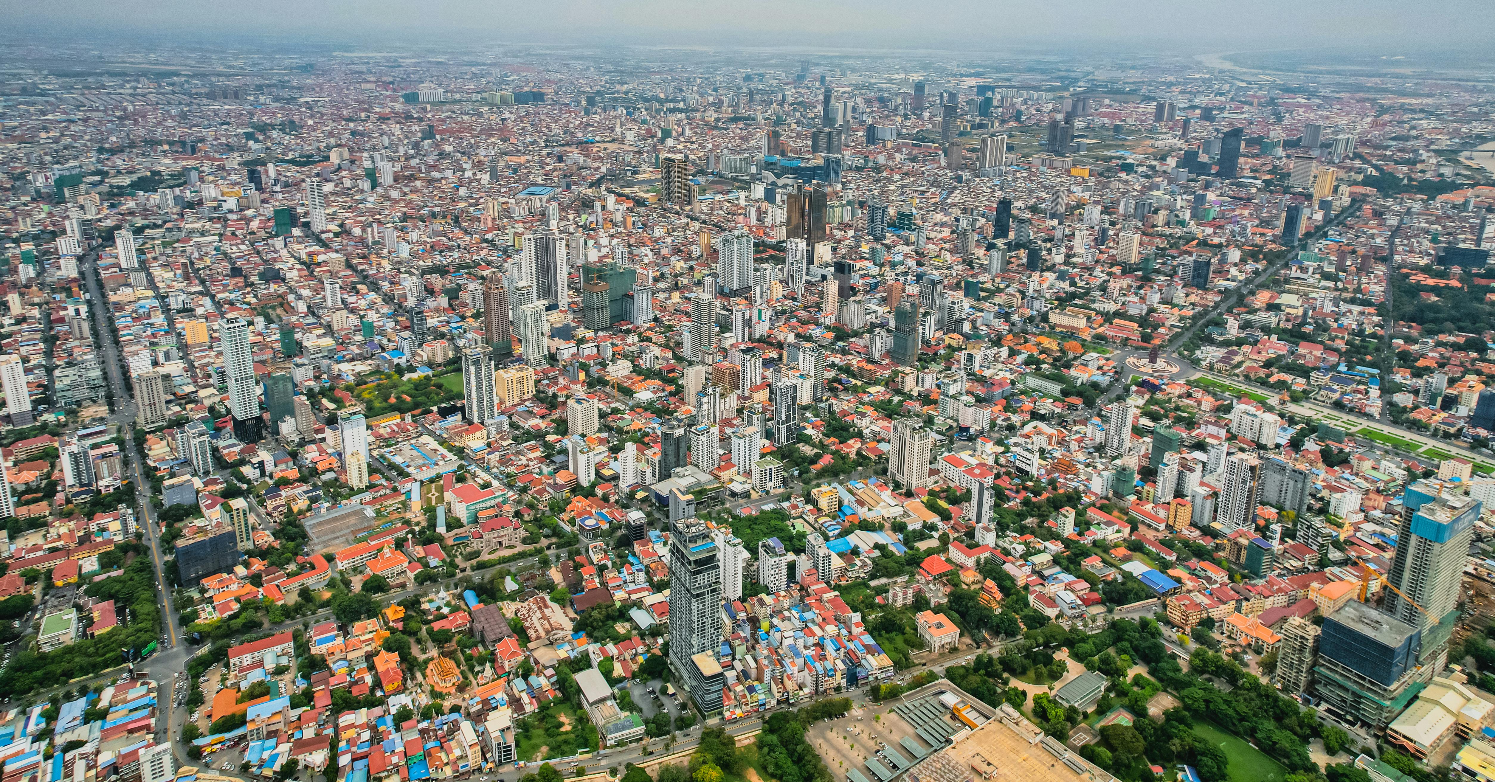 カンボジアの都市の風景